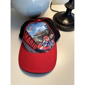 Men's Black and Red WII Mario Kart Adjustable Cap Hat